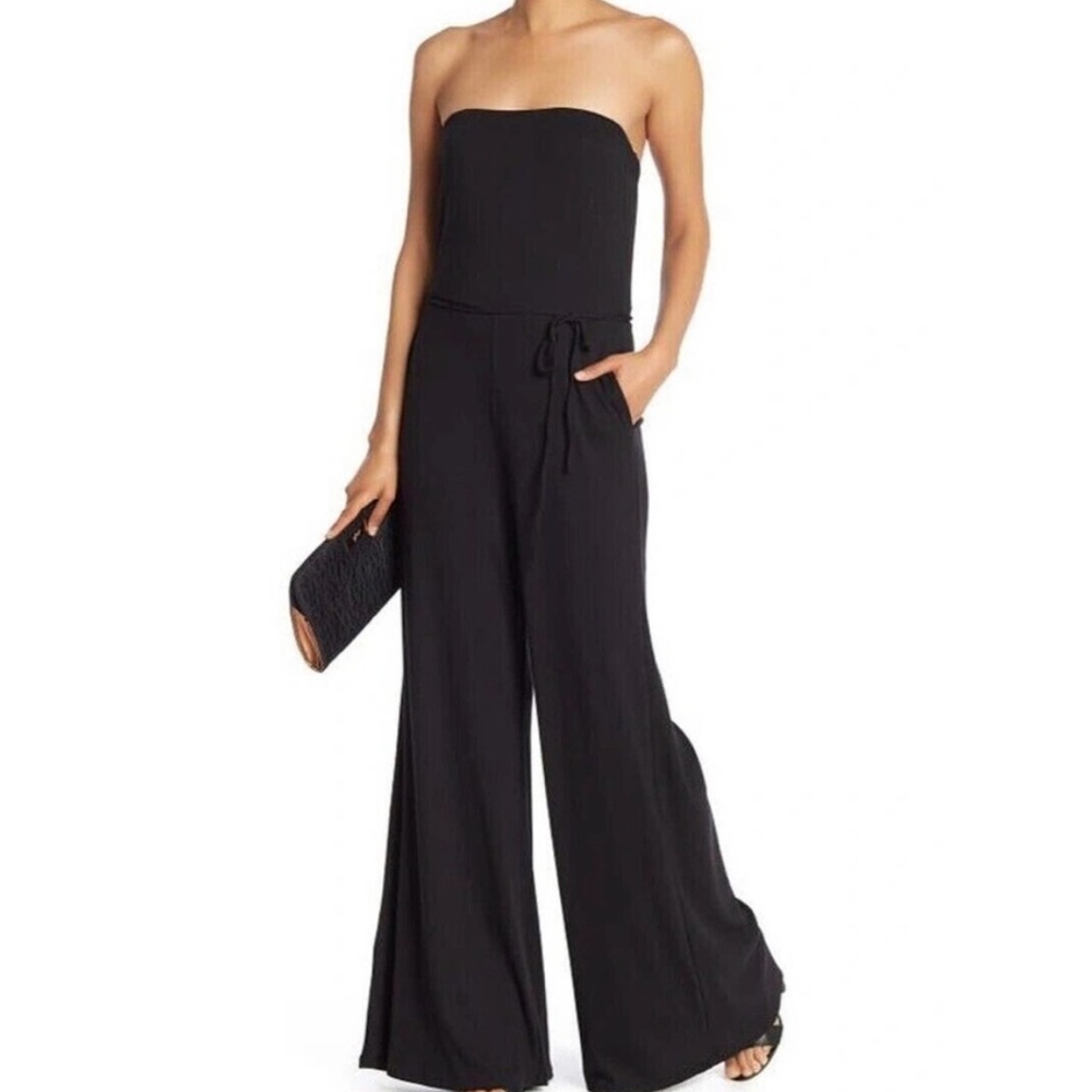 go couture Ribbed Strapless Tube Jumpsuit